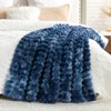 Cozy Bliss Faux Fur Plush Decorative Blanket, Cozy Warm Striped Throw Blanket - 4 of 4