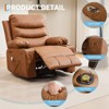 Leather Recliner Chair for Bedroom , Oversized Manual Reclining Rocking Chair, 360 Swivel Glider with Cup Holder - 4 of 4