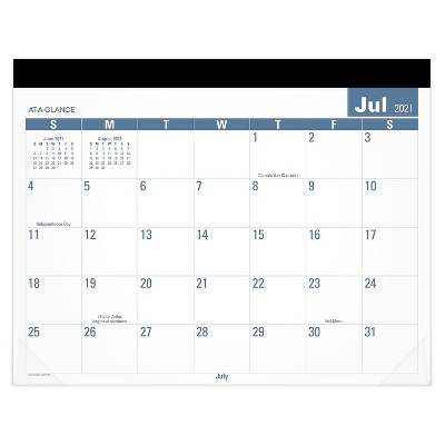 Photo 1 of AT-A-GLANCE 2021-2022 17" x 21.75" Academic Desk Pad Calendar White SKLPAY-32-22