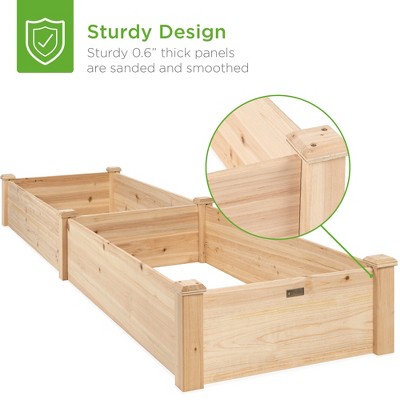 8x2ft Outdoor Raised Wooden Garden Bed Planter - Thumbnail 4