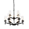 PAKOKULA Modern 9-Light Matte Black Branch Chandelier with Clear Glass Shade - 4 of 4