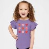 The Juniper Shop Strawberry Watercolor Chart Flutter Sleeve Tee - 5/6T - Lavender - 3 of 4