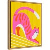Amanti Art Snoozing Whiskers Cat Stretch by Kintsugi99  Framed Canvas Wall Art - 2 of 4