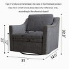 360 Degree Swivel Armchair Cotton Linen Skin-Friendly Fabric Ergonomic Design Brass Nail Decorative Armchair With Black Legs-Cuddlewood - 4 of 4