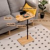 HDZNVF C-shaped Oval End Tables Bamboo Height Adjustable - 4 of 4
