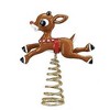 Old World Christmas 5.0 Inch Rudolph Mini Tree Topper & Skirt Reindeer Red Nose Fabric Metal Tree Toppers - 2 of 4