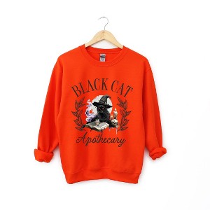 Simply Sage Market Women's Graphic Sweatshirt Black Cat Apothecary - 1 of 4