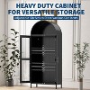 73 In Metal Arched Cabinet, Kitchen Pantry Organizer with Adjustable Shelves,Display Bookshelf, Freestanding Display Cabinet for Living Room - 3 of 4