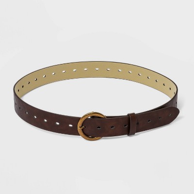 Women's Plus Size Center Bar Belt - Ava & Viv™ Brown