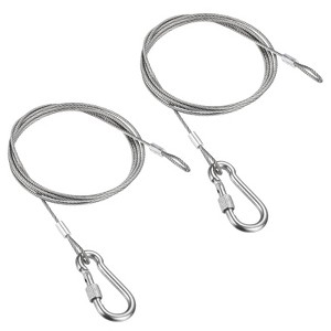 Unique Bargains Stainless Steel Luggage Lighting Travel Snap Hook Locking Cables Silver - 1 of 4