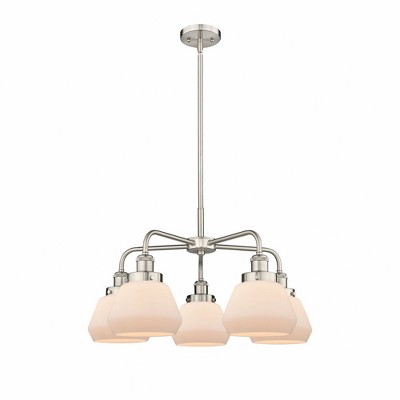 Fulton - 5 Light Stem Hung Chandelier In Art Deco Style-13.5 Inches Tall and 24.5 Inches Wide