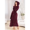 ADR Women's Robe, Plush Fleece Women's Bathrobe with Hood, Long Fluffy Fuzzy Bath Robe Pink Purple Plus Size - 4 of 4