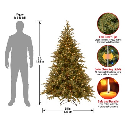 6' Green Fir Prelit Artificial Christmas Tree with Dual Color LED Lights