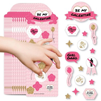 Big Dot of Happiness Be My Galentine - Galentine's & Valentine's Day Party Favor Kids Stickers - 16 Sheets - 256 Stickers