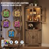 67" Tall Corner Storage Cabinet with Lights, Farmhouse Corner Hutch Display Cabinet with Glass Doors - 3 of 4