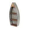 HomeRoots 23" Brown And Gray Galvanized Metal And Wood Wall Mounted Boat Shelf - 4 of 4