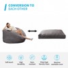 Mjkone Bean Bag Chairs for Adults, 2 in 1 Bean Bag Chairs, Convertible Bean Bag with Filler for Gaming Large Foam,Light Gray - 2 of 4