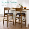 Best Choice Products 2-Piece Farmhouse Counter Height Bar Stool Set w/ Cushioned Seat, Wooden Backrest - 3 of 4