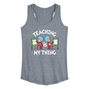 Women's - Dr. Seuss - Teaching Is My Thing Graphic Racerback Tank - 1 of 4