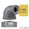 Pipe Decor 2 in. x 1 in. Black Reducing Elbow - 2 of 4