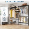 Heavy Duty Clothing Rack with Shelves, Portable 4-Tier Freestanding Closet Wardrobe System, Max Load 850 LBS - 2 of 4