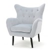 Modern Wingback Accent Chair, High Back Armchair with Wood Legs, Leisure Button Tufted Upholstered Accent Chairs - Merax - 4 of 4
