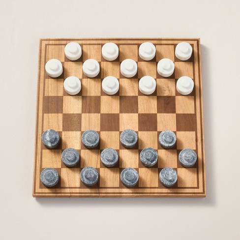 Checkers - shops wooden board game, wood board game, wood game