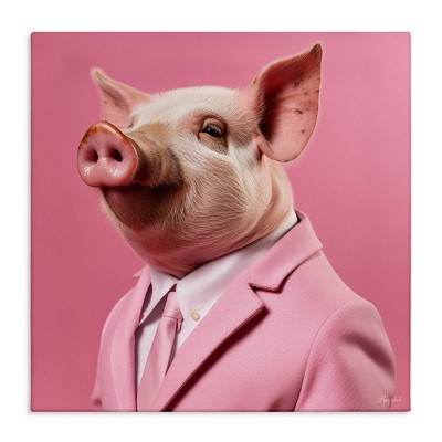 Stupell Industries Pink Pig Fashion, 36" x 36"