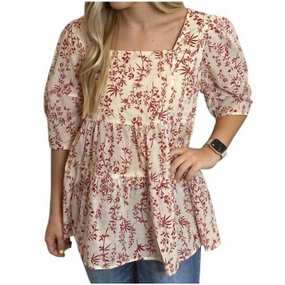 Women's Floral Peasant Top - Easel