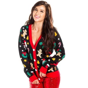 Tipsy Elves Womens Cookie Cutter Cardigan - Holiday Festive Sweater - 1 of 4