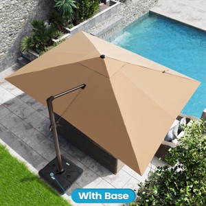 Crestlive Products 10'x 13' Patio Offset Cantilever Umbrella High-strength Aluminum Pole with 360°Rotation 5 Heights Adjustable Umbrella - 1 of 4