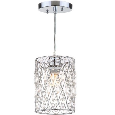Vega Chrome Crystal Beaded Adjustable Pendant - Contemporary Elegance