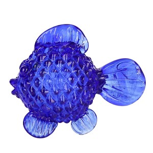 Beachcombers Blue Round Glass Fish Figurine - 1 of 3