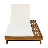 NicBex Acacia Wood Patio Chaise Lounge Set with 4" Thick Water-Resistant Cushions, Space Saving Design for Beach, Pool, Garden, Cream,Teak - 3 of 4
