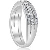 Pompeii3 3/4ct Diamond Multi Row Wide Right Hand Ring 10k White or Yellow Gold - 2 of 4