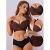 Allegra K Women's Available for Plus Size Deep V-Neck Adjustable Straps Underwire Plus Size Push Up Bras - 3 of 4