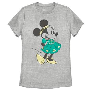 Women's Mickey & Friends Minnie Mouse Distressed Leopard Bow Racerback Tank  Top - White Heather - X Small : Target