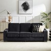 LIVAREEmlen 83.86"Corduroy Fabric sofa,Modern Compressed Couch,3-Seater Sofa, Furniture for Living Room,Bedroom,office ,Black - 4 of 4