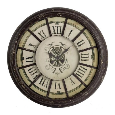 36.5" Randall Oversized Wall Clock Antique Gray - A&B Home