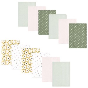 Luvable Friends Hudson Baby Flannel Burp Cloths 12pk Set - 1 of 2