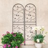 MAYEERTY 2 Pack Metal Garden Trellis 71 x 19.7 Inch Rustproof Climbing Plants Support Bird Deco Black Outdoor Flower - 2 of 4
