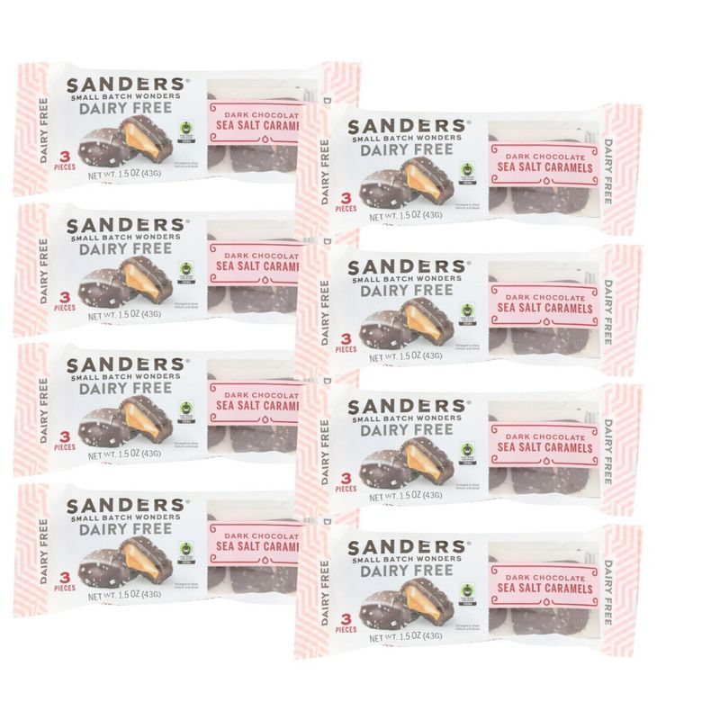 Sanders Dairy Free Dark Chocolate Sea Salt Caramels - Case of 8/1.5 oz, 1 of 5