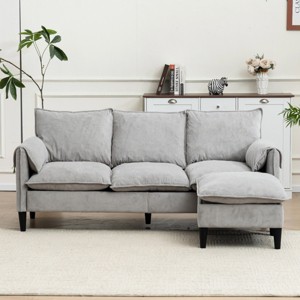 L-Shaped Convertible Sectional Sofa with Storage Ottoman,78" Modern 3-Seater Couch for Living Room,Small Space Apartment-Baofuwish - 1 of 4