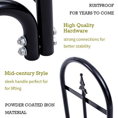 Black Heavy Duty Steel Outdoor Firewood Log Rack Holder
