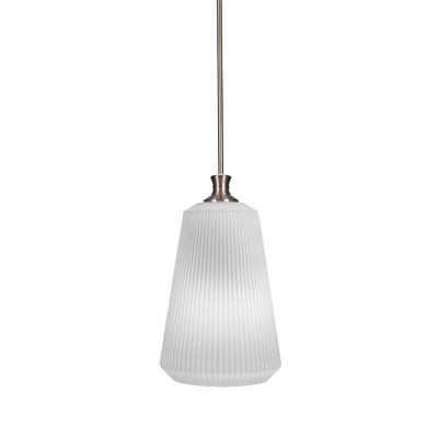 Toltec Lighting Carina 1 - Light Pendant in  Brushed Nickel with 11" Opal Frosted Shade
