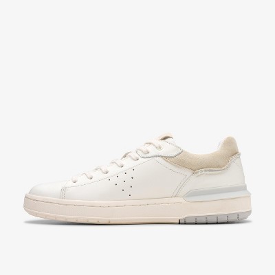 Clarks Mens Courtlite 2 Run White Leather Shoes 11 Medium — фото 3
