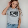 Simply Sage Market Women's My Boss Calls Me Mom Short Sleeve Graphic Tee - 2 of 3