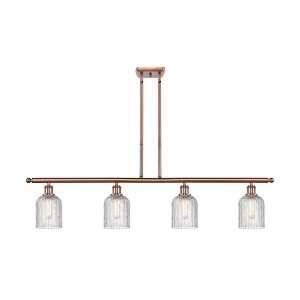 Bridal Veil - 4 Light Stem Hung Island In Art Deco Style-9.5 Inches Tall and 48 Inches Wide - 1 of 1