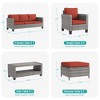 Sonkuki 6-Piece Patio Conversation Set Outdoor Wicker Rattan Furniture Set with Coffee Table - 2 of 4