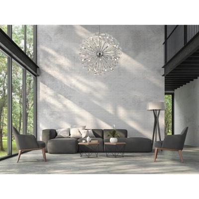 Elegant 34-Light Crystal Starburst Pendant in Chrome